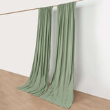 2 Pack Dusty Sage Green Durable Flame Resistant Scuba Polyester Curtain Panel Backdrops