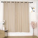 2 Pack | Handmade Beige Faux Linen Curtains 52x84inch Curtain Panels With Chrome Grommets