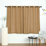 2 Pack | Handmade Natural Faux Linen Curtains 52x64inch Curtain Panels With Chrome Grommets