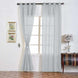  Silver Faux Linen Curtains, Semi Sheer Curtain Panels with Chrome Grommet