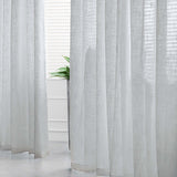 2 Pack | Handmade Silver Faux Linen Curtains 52x96inch Curtain Panels With Chrome Grommets