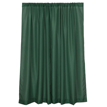 2 Pack Hunter Emerald Green Polyester Event Curtain Drapes, 10ftx8ft Backdrop Event Panels With Rod Pockets 130 GSM