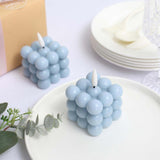 2 Pack | 2inch Dusty Blue Flameless Flickering LED Bubble Candles