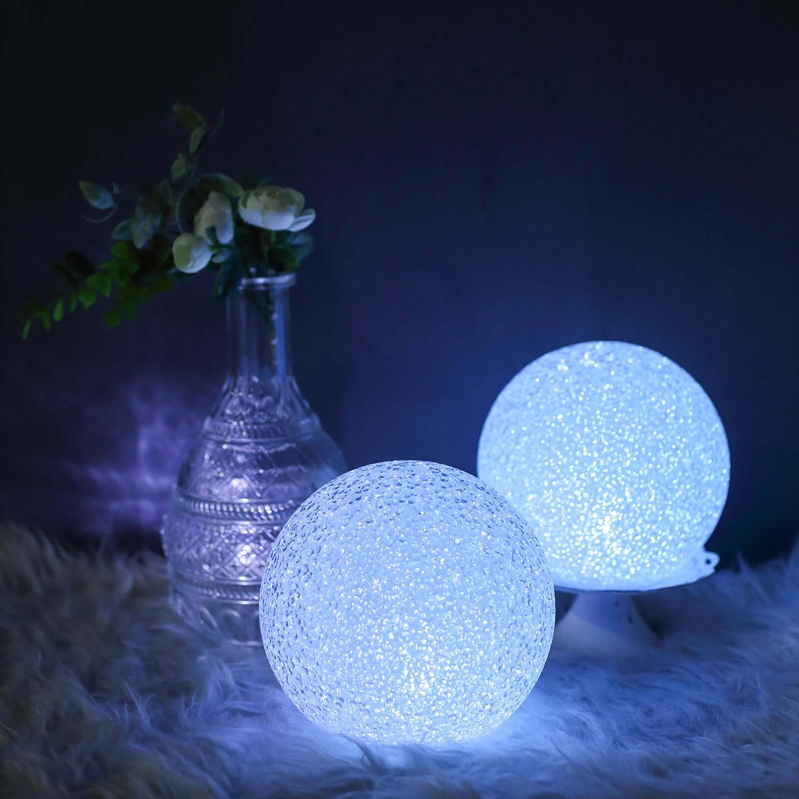 2-Pack LED Light Globes Color Changing - Battery Operated Ball Centerpieces 6"