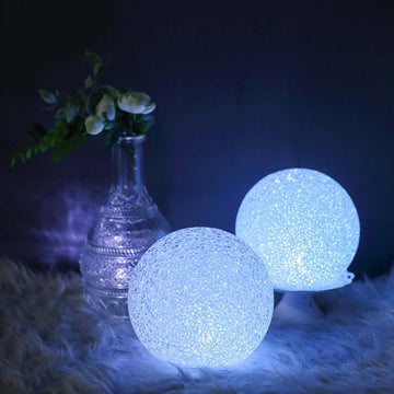 2-Pack LED Light Globes Color Changing - Battery Operated Ball Centerpieces 6"