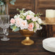 2 Pack | 4inch Gold Metal Ribbed Bowl Style Flower Table Pedestal Vase, Antique Mini Compote Vase