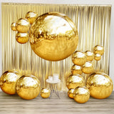 2-Pack Metallic Gold Sphere Balloons, Orbz Mylar Balloons Helium or Air-Filled Party
