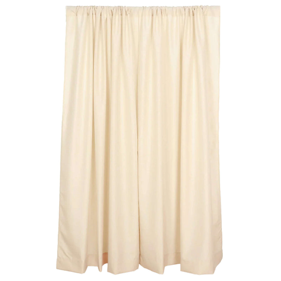 2 Pack Nude Polyester Event Curtain Drapes, 10ftx8ft Backdrop Event Panels With Rod Pockets 130 GSM