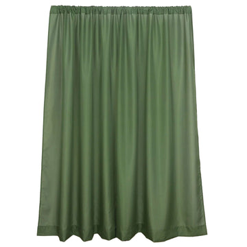 2 Pack Olive Green Polyester Event Curtain Drapes, 10ftx8ft Backdrop Event Panels With Rod Pockets 130 GSM