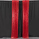 2 Pack Red Sequin Event Curtain Drapes with Rod Pockets, Seamless Backdrop Event Panels