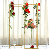 48inch Matte Gold Wedding Flower Stand - Metal Vase Column Stand - Geometric Centerpiece Vase