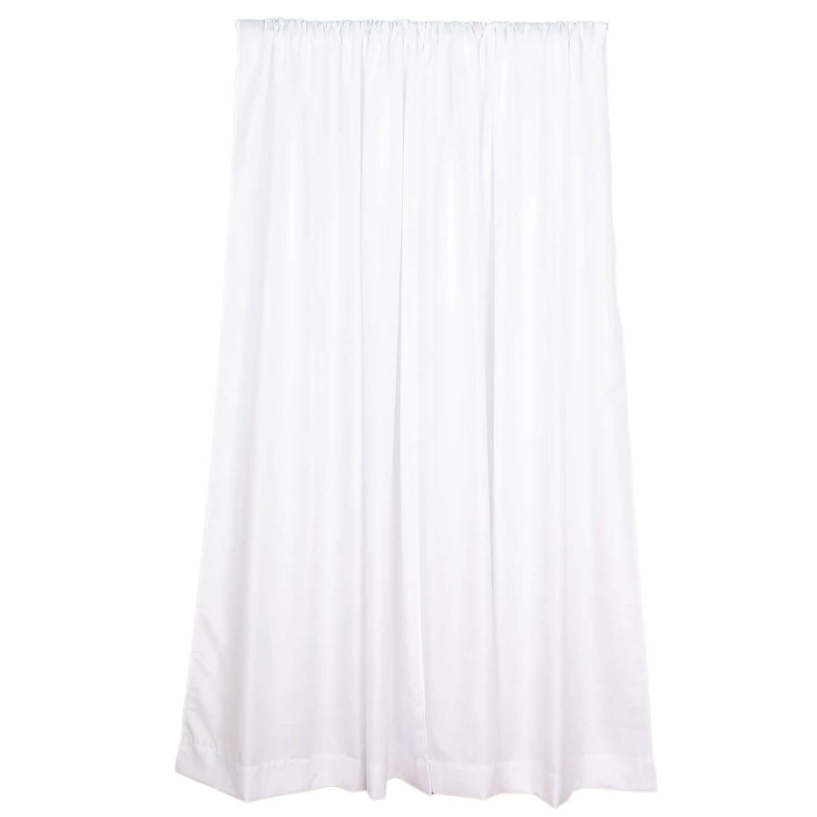 2 Pack White Polyester Event Curtain Drapes, 10ftx8ft Backdrop Event Panels With Rod Pockets 130 GSM