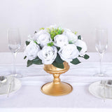 2 Pack White Silk Rose Flower Balls For Centerpieces, Artificial Kissing Balls