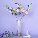 2 Stems | 38inch Tall Pink Artificial Silk Rose Flower Bouquet Bushes