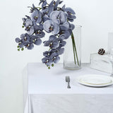 2 Stems | 40inch Tall Charcoal Gray Artificial Silk Orchid Flower Bouquets