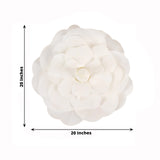 2 Pack | 20Inch Large White Real Touch Artificial Foam DIY Craft Roses