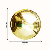 20inch Gold Stainless Steel Shiny Mirror Gazing Ball, Reflective Hollow Garden Globe Sphere