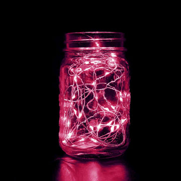 20 LED Micro Fairy String Lights Starry Bright Design Fuchsia - Battery Operated Party Accent 90"