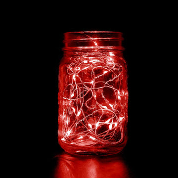 20 LED Micro Fairy String Lights Starry Bright Design Red - Battery Operated Party Accent 90"