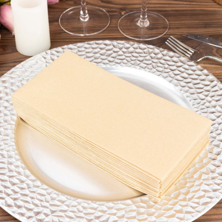 20 Pack | Natural Soft Linen-Feel Airlaid Paper Dinner Napkins