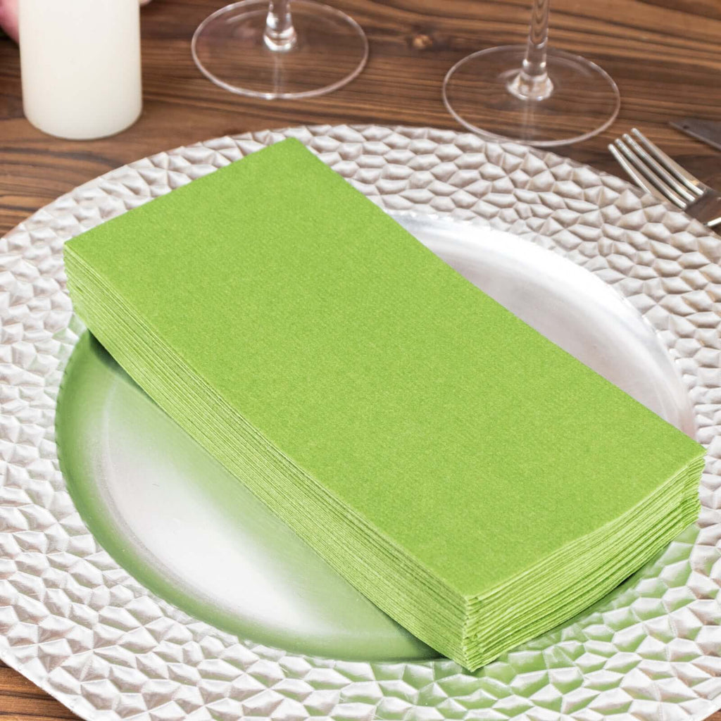 Linen-Like Paper Napkins Olive Green | TableclothsFactory
