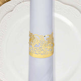 20 Pack | Gold Foil Paper Floral Lace Candle Holder Wraps, Votive Tealight Decorative Wraps