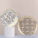 20 Pack Set | 9inch, 7inch White & Clear Geometric Gold Print Plastic Plates