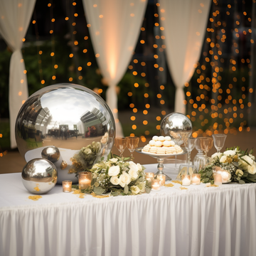 20" Silver Stainless Steel Shiny Mirror Gazing Ball, Reflective Hollow Garden Globe Sphere