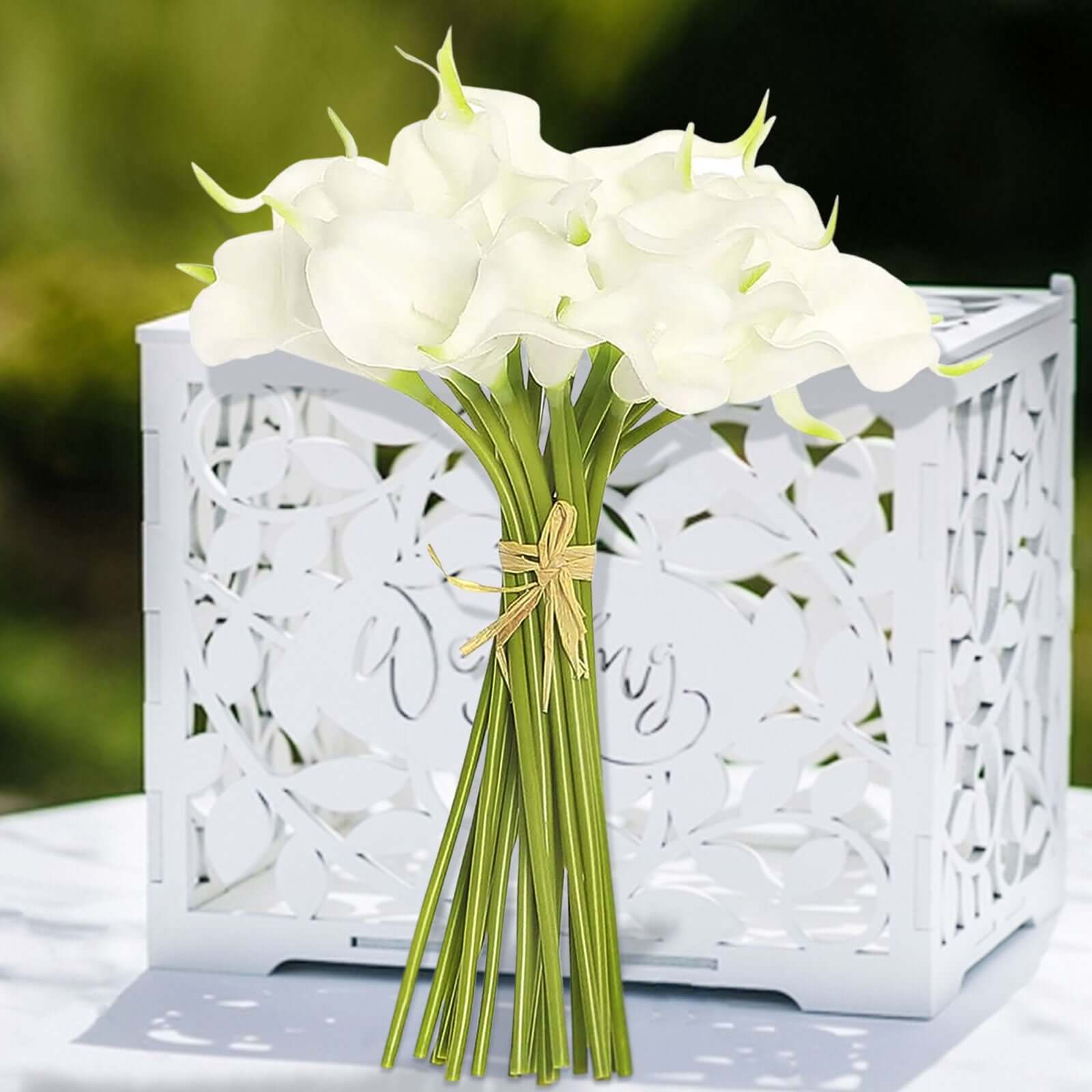 20 Stems 14" White Artificial Poly Foam Calla Lily Flowers