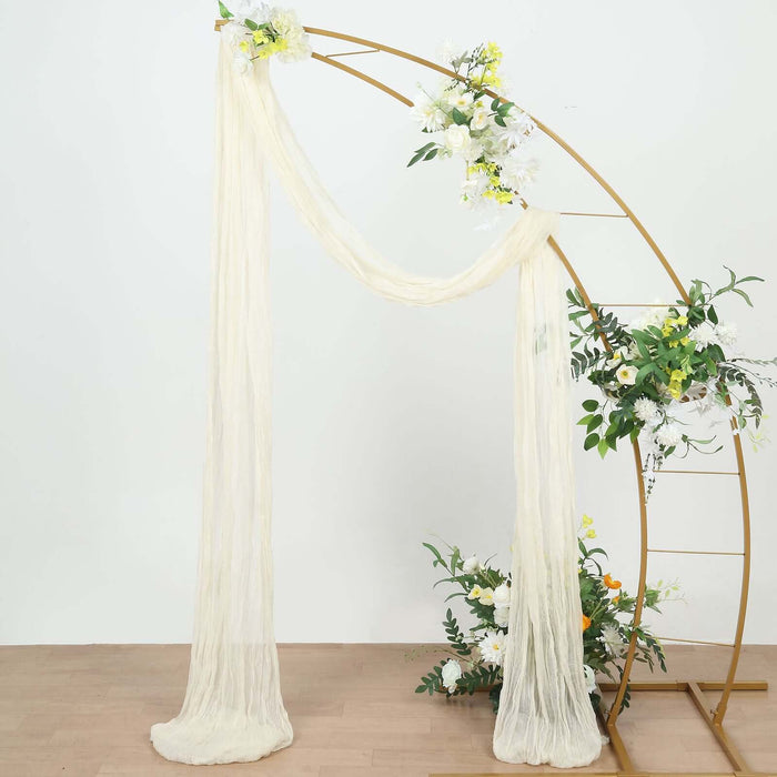 20ft Ivory Gauze Cheesecloth Fabric Wedding Arch Drapery, Window Scarf Valance, Boho Decor