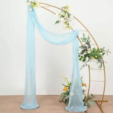 20ft Light Blue Gauze Cheesecloth Fabric Wedding Arch Drapery, Window Scarf Valance, Boho Decor Arbor Curtain Panel