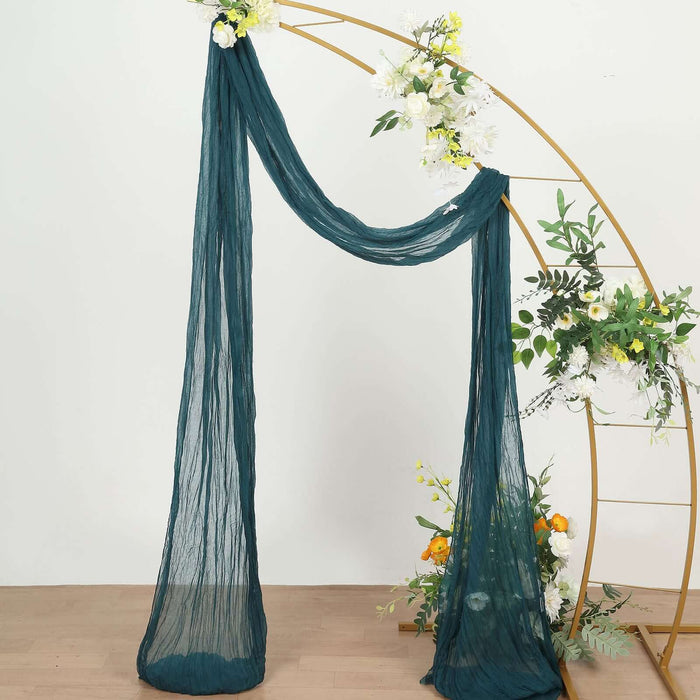 20ft Peacock Teal Gauze Cheesecloth Fabric Wedding Arch Drapery, Window Scarf Valance, Boho Decor