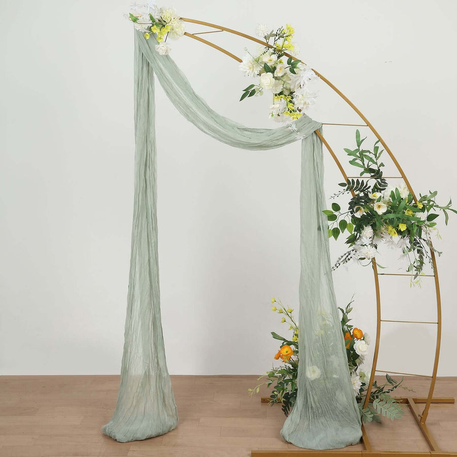 20ft Sage Green Gauze Cheesecloth Fabric Wedding Arch Drapery, Window Scarf Valance, Boho Decor