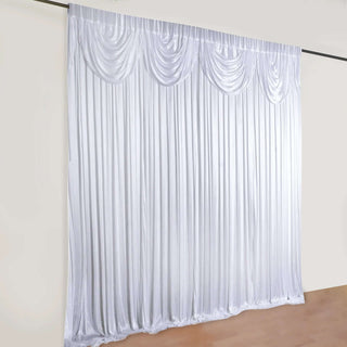 Elegant White Satin Drapery Panel for a Luxurious Event