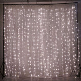 20ftx10ft White Sheer Organza w/Warm LED Lights Decorative Curtain Panel