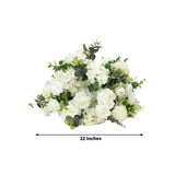 22-Inch White Silk Flower Grand Centerpiece – Pre-Arranged Artificial Rose, Hydrangea