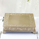 22inch Square Gold Embossed Cake Pedestal, Metal Cake Stand Cake Riser