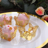 50 Pack | 4inch Mini Metallic Gold Butterfly Cupcake Wrappers