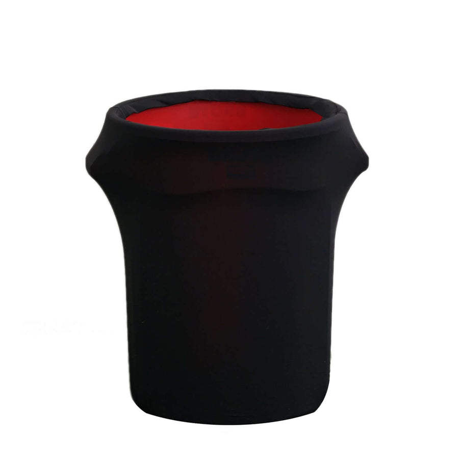 24-40 Gallons Black Stretch Spandex Round Trash Bin Container Cover