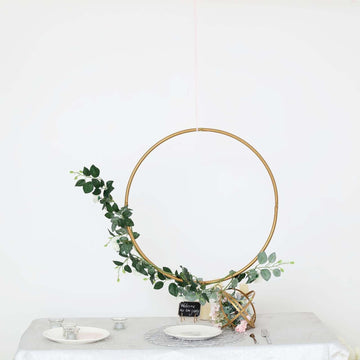 24" Gold Heavy Duty Metal Hoop Wreath, Floral Hoop