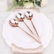 Glossy Blush/Rose Gold Heavy Duty Plastic Silverware Spoons, Premium Disposable Flatware Cutlery