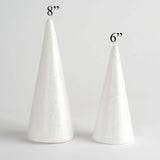 24 Pack | 6inch White Styrofoam Cone, Foam Cone For DIY Crafts