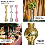 Pack of 2 | 24 Tall Rose Gold Mercury Reversible Latour Trumpet Glass Vases