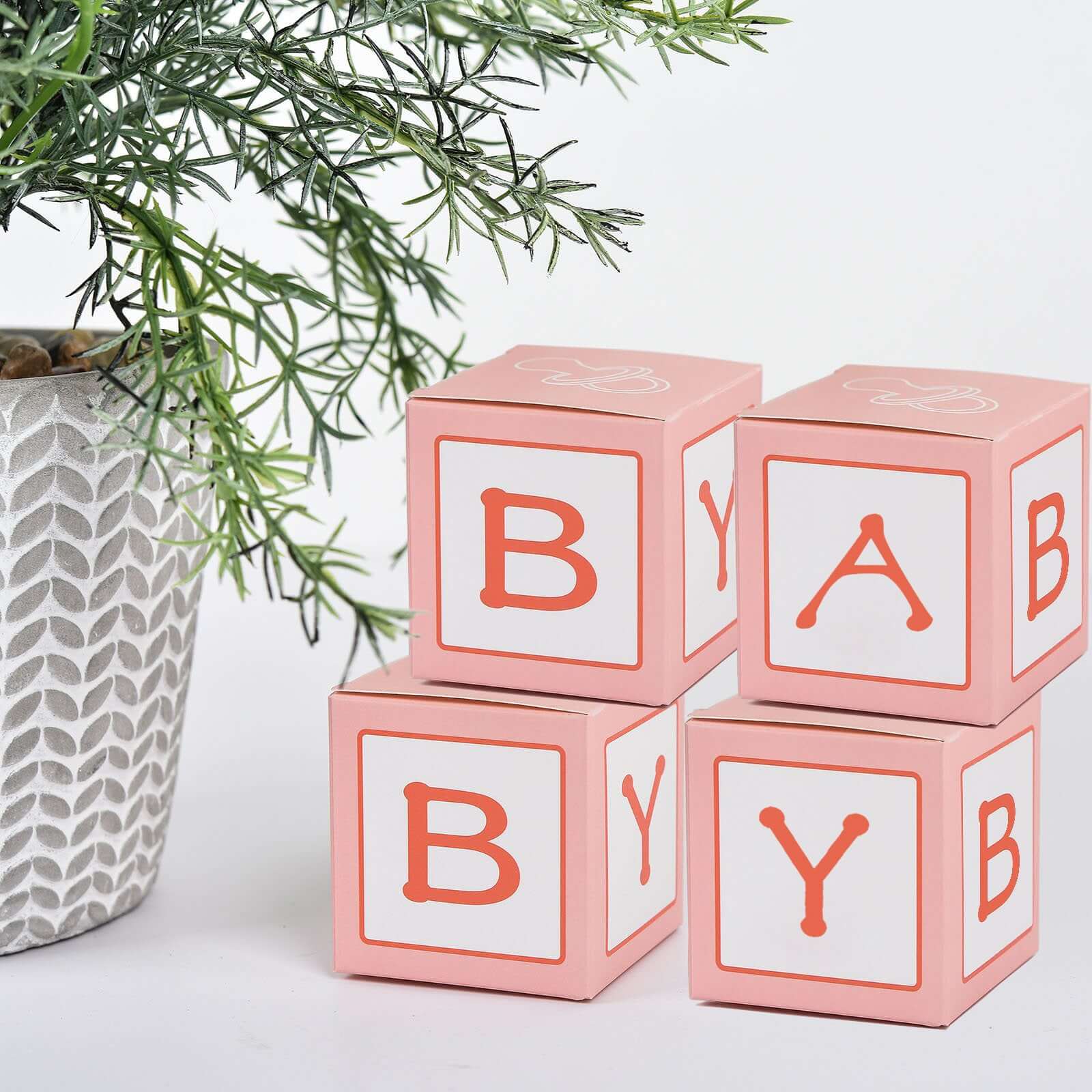 25 Pack 2" Pink Baby Shower Party Favor Candy Gift Boxes