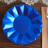 7inch Geometric Royal Blue Dessert Appetizer Paper Plates, Disposable Salad Party Plates - 400 GSM