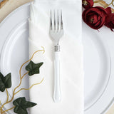 25 Pack - 7inch Light Silver Heavy Duty Plastic Forks with White Handle