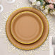 25 Pack | 8 Round Natural Brown Paper Salad Plates With Gold Lined Rim, Disposable Dessert Appetize