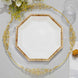 25 Pack | 9inch White Bamboo Print Rim Octagonal Dinner Paper Plates