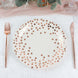 25 Pack | 9inch White Metallic Rose Gold Polka Dot Dinner Paper Plates