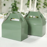 25 Pack Dusty Sage Green Candy Gift Tote Gable Boxes, Party Favor Treat Bags